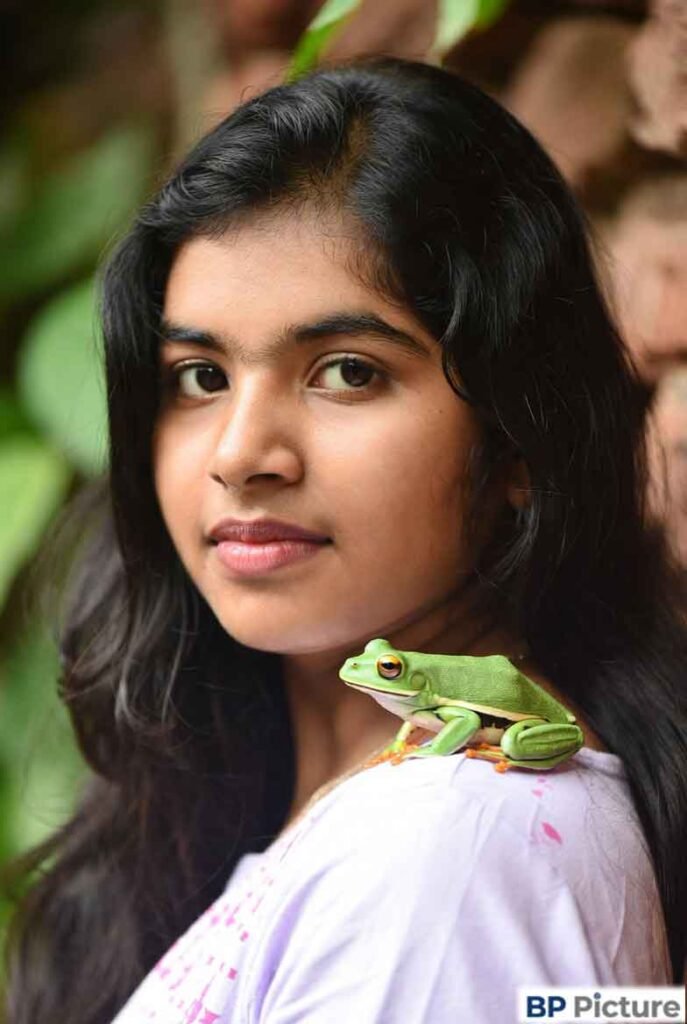 One Girl One Frog Photo