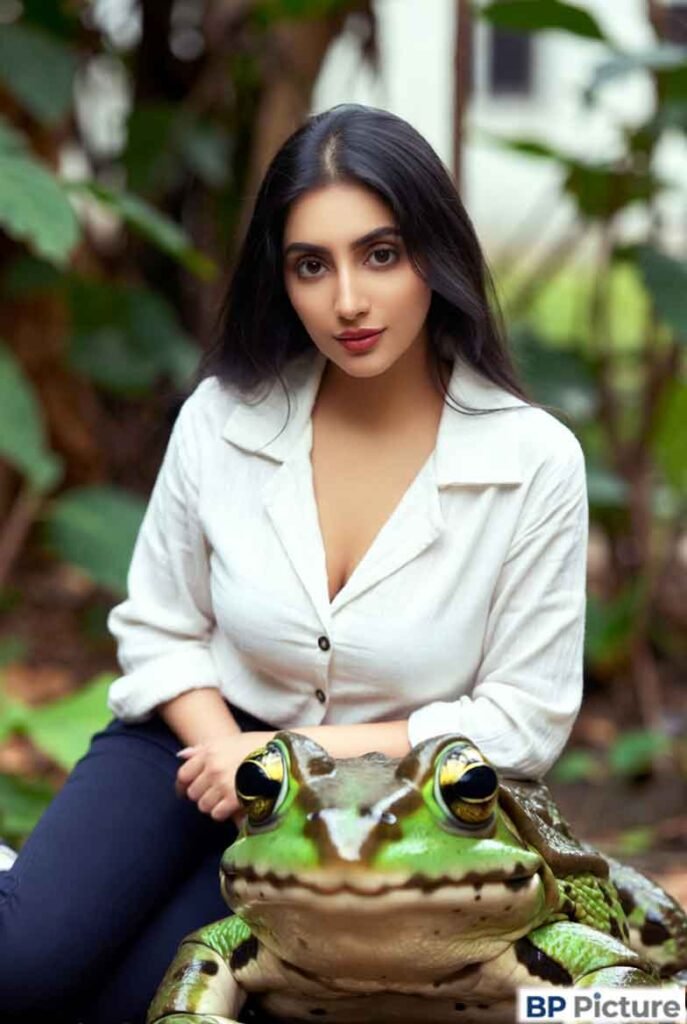 One Girl One Frog Photo