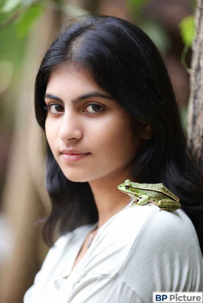 One Girl One Frog Photo