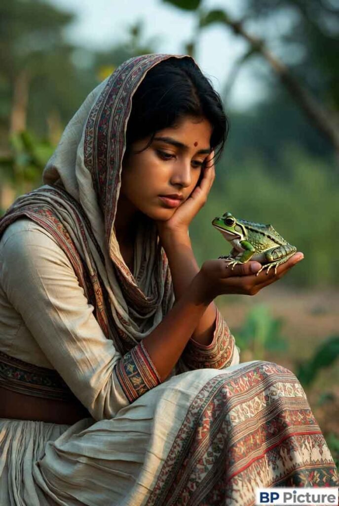 One Girl One Frog Photo