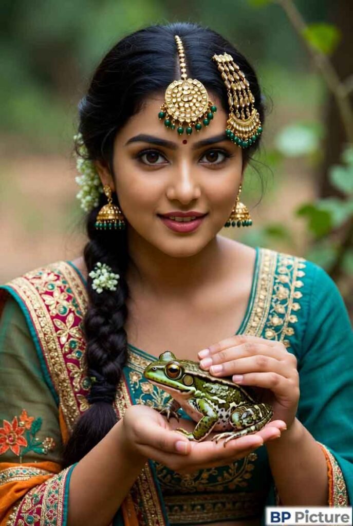 One Girl One Frog Photo