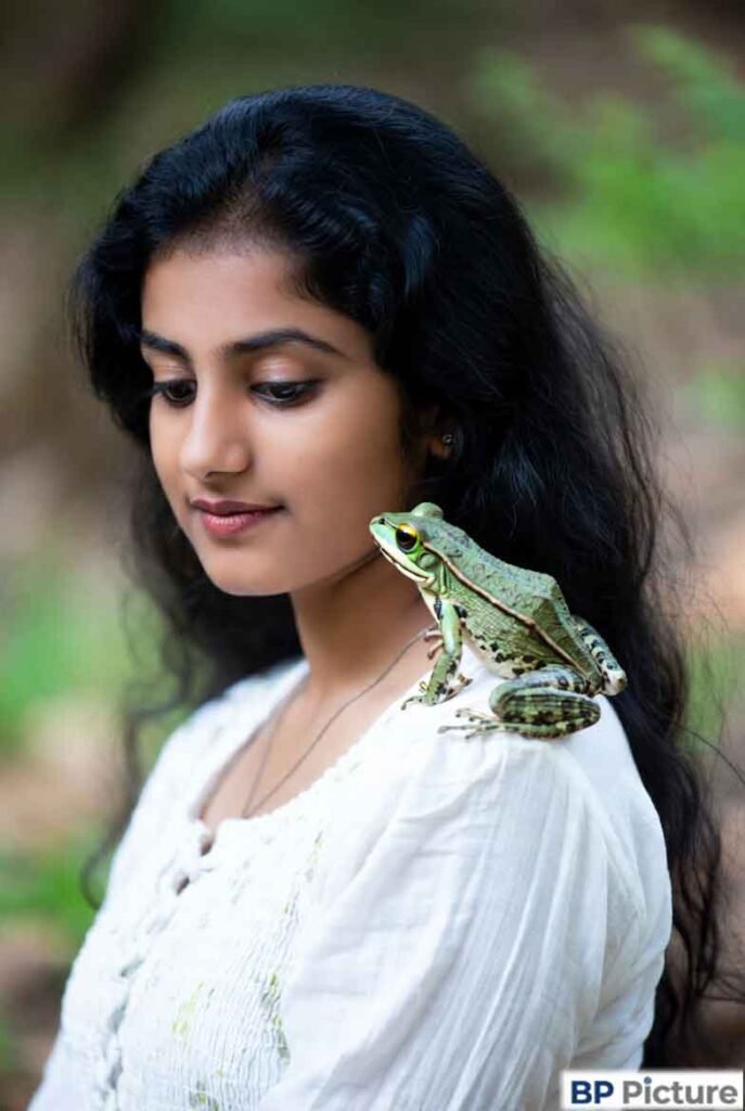 One Girl One Frog Photo