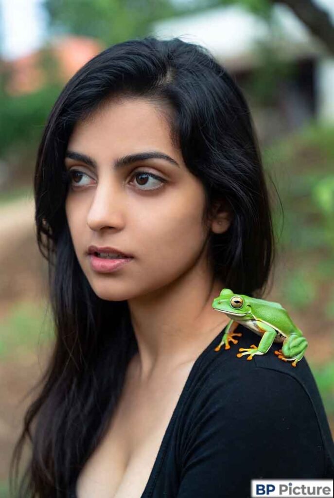 One Girl One Frog Photo